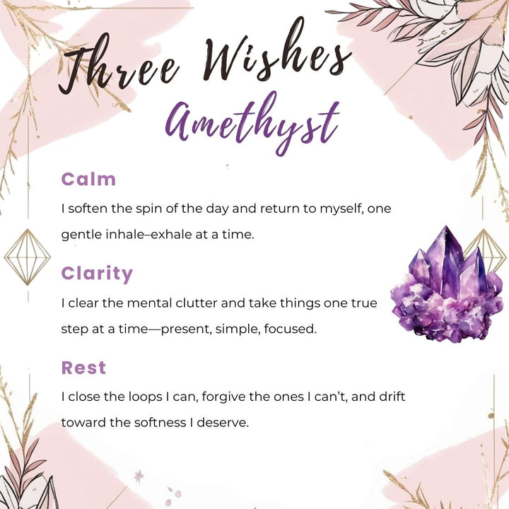 Gaiae Crystal keyring for intentions   Amethyst 3 wishes