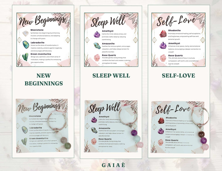 Gaiae Crystal keyrins for Intentions 