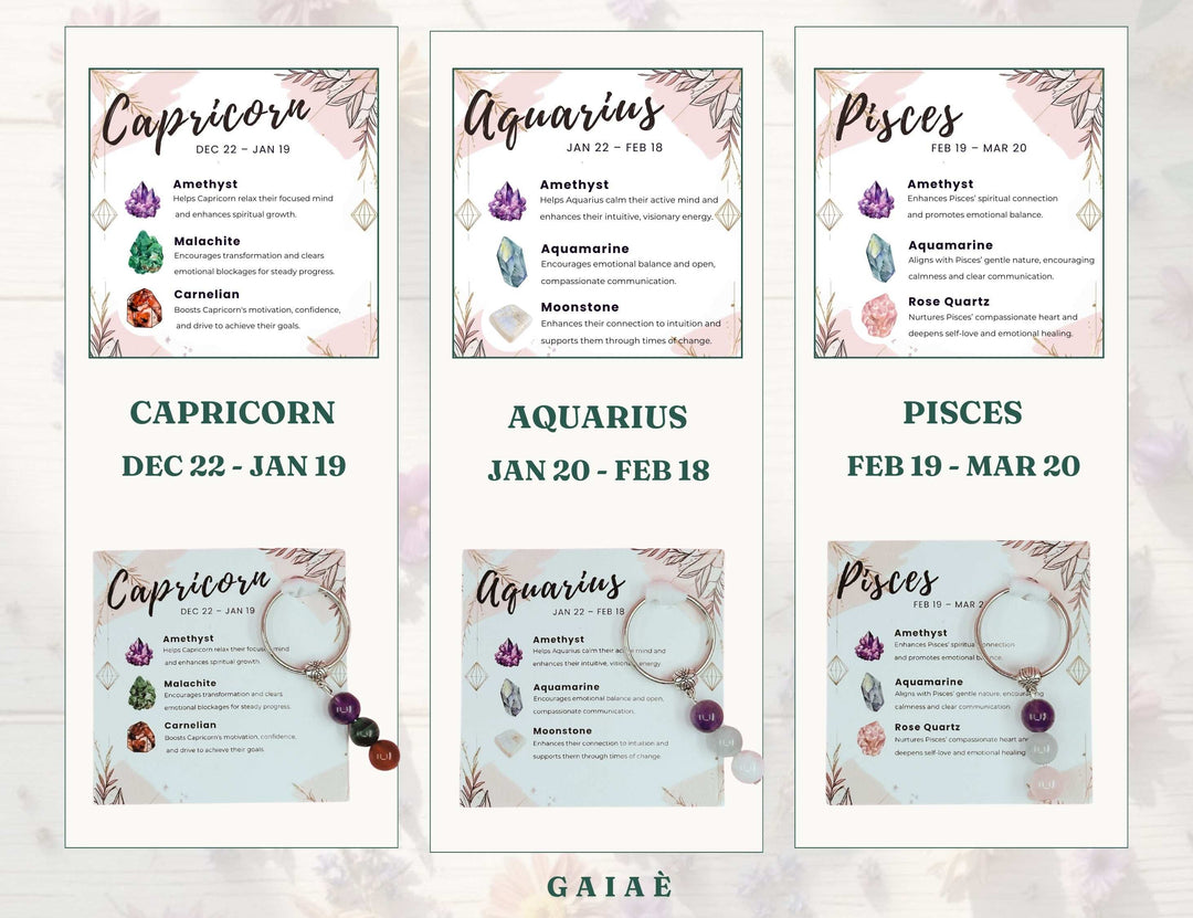 Crystal Zodiac Key Rings