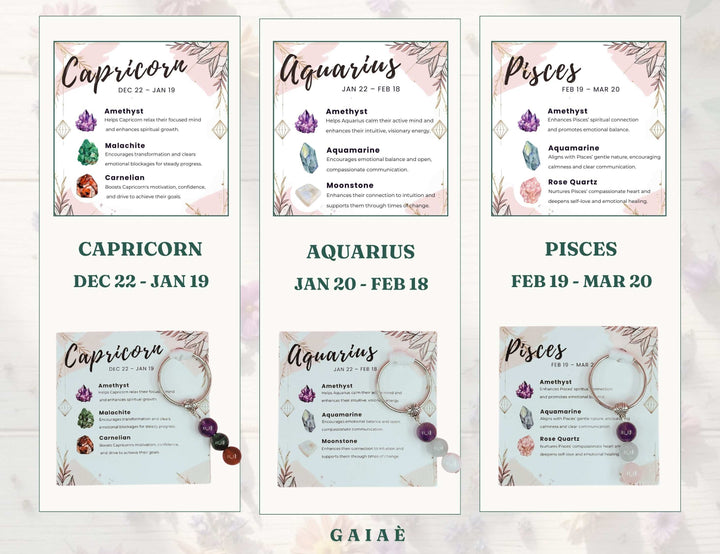 Crystal Zodiac Key Rings