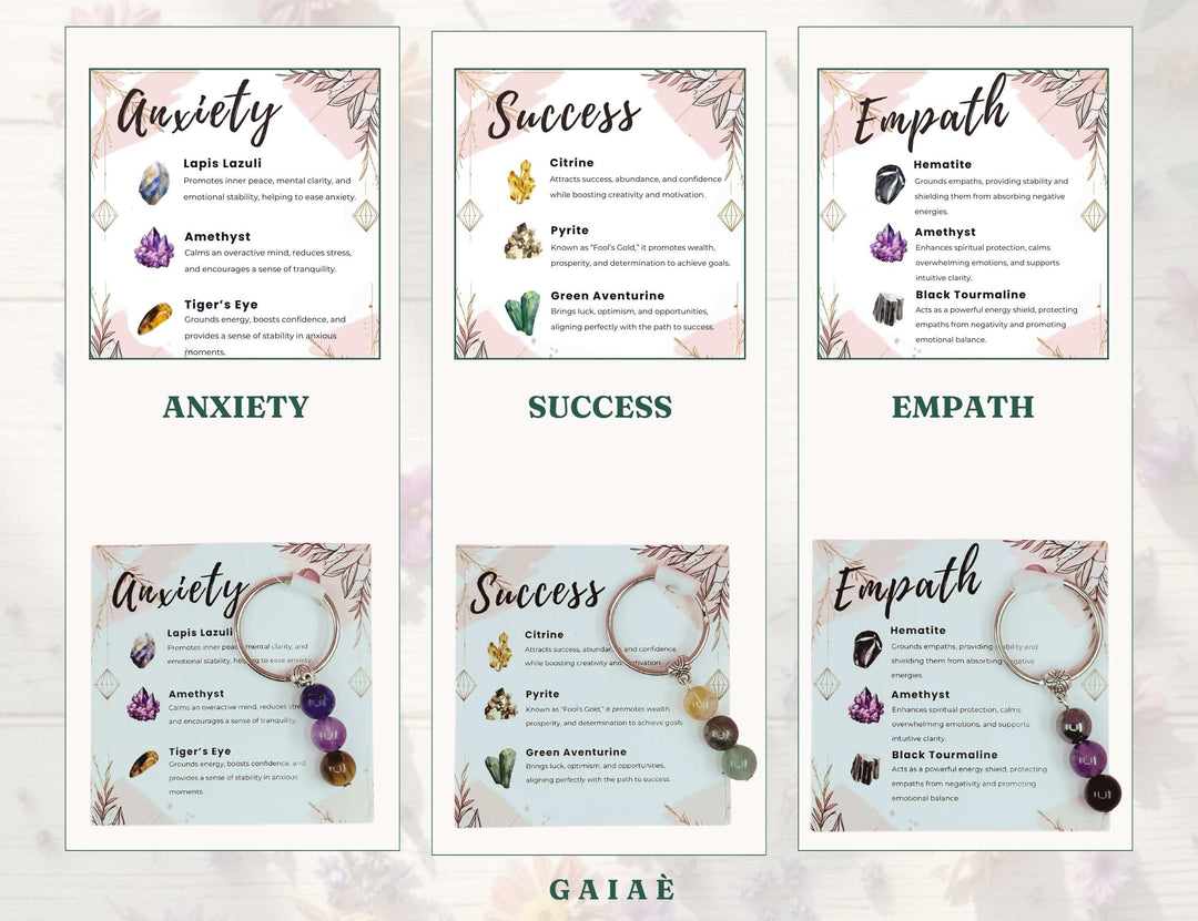 Gaiae Crystal keyrins for Intentions 