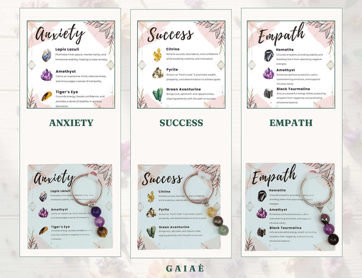 Gaiae Crystal keyrins for Intentions 