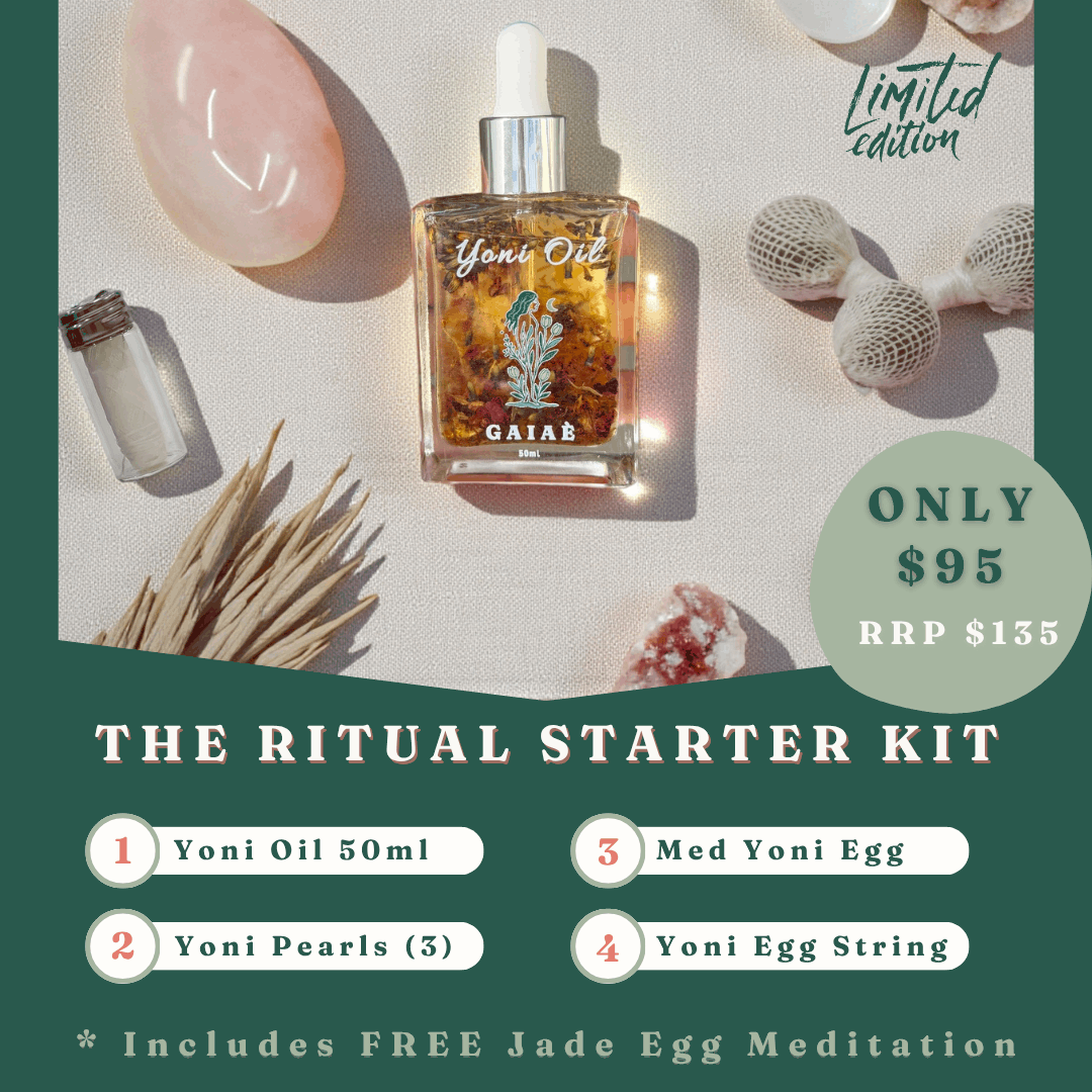 A complete beginner’s ritual — now with a guided jade egg meditation

Your sacred beginning starts here. This limited-edition bundle is crafted for the woman ready to reconnect to her body, release what no longer serves, and soften into self-devotion.