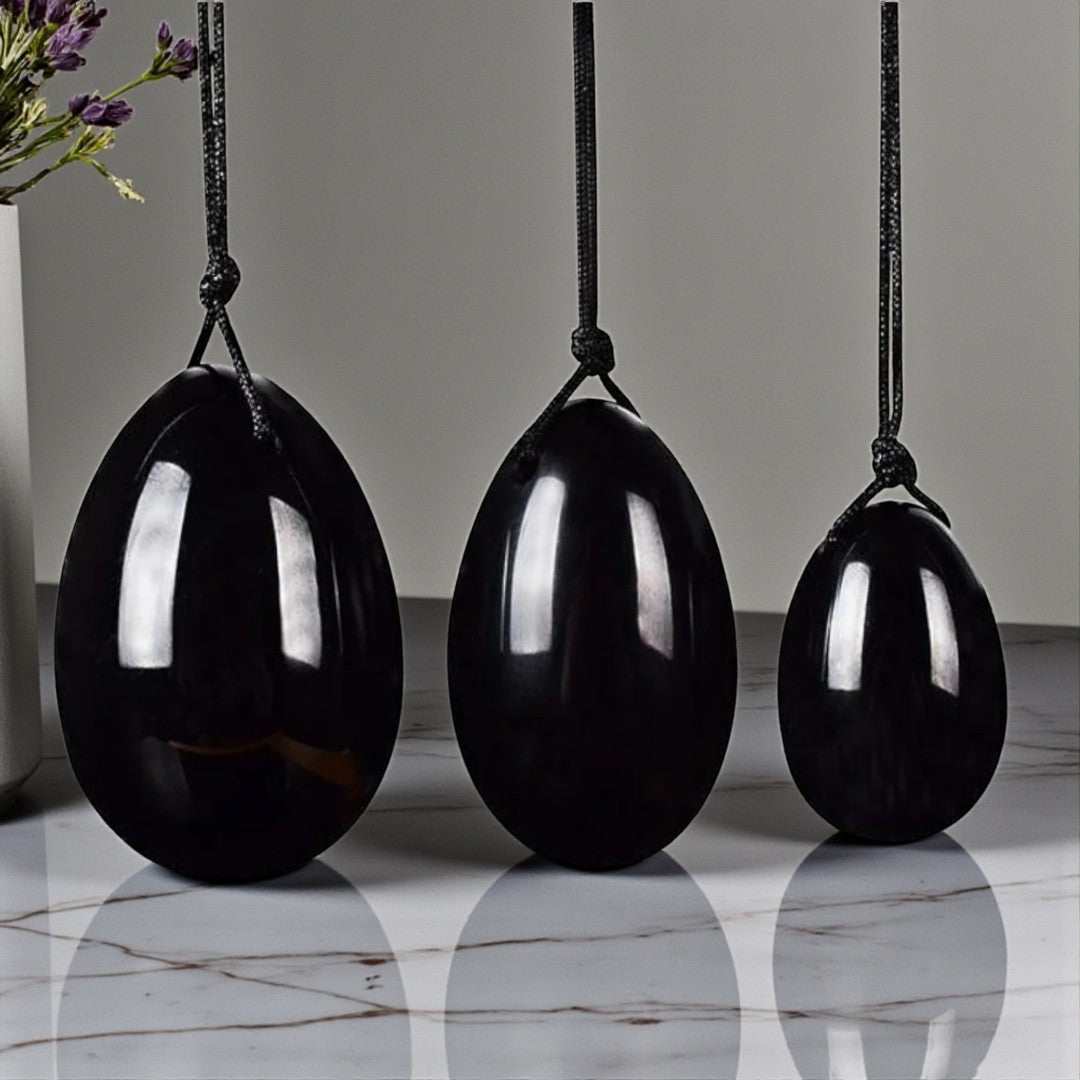 Black Obsidian Yoni Eggs - Wands of Lust Co