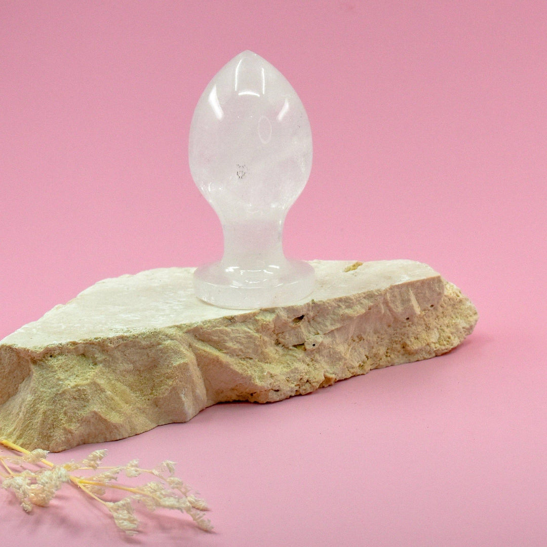 Clear Quartz Crystal Butt Plug - Wands of Lust Co