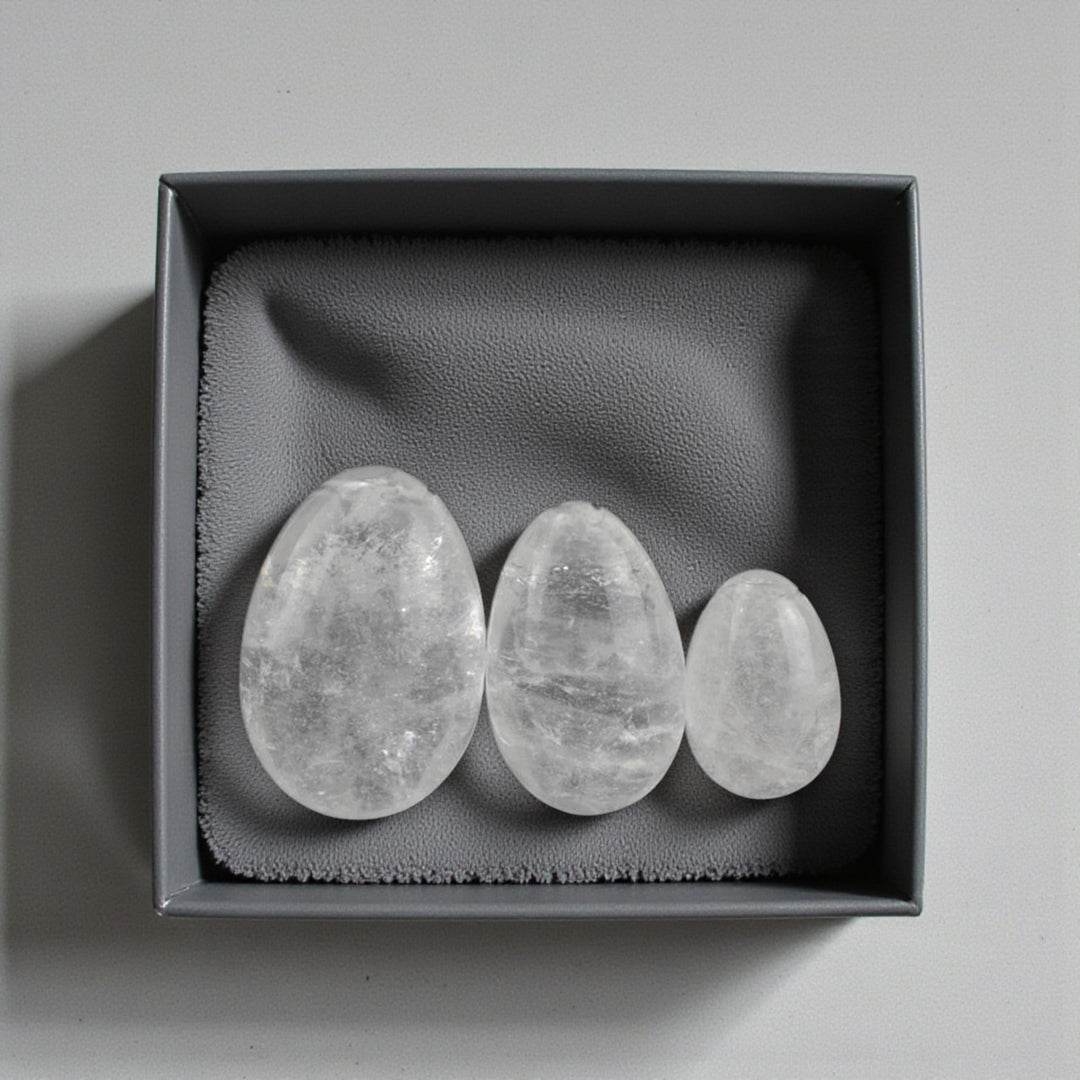 Clear Quartz Yoni Eggs - Wands of Lust Co