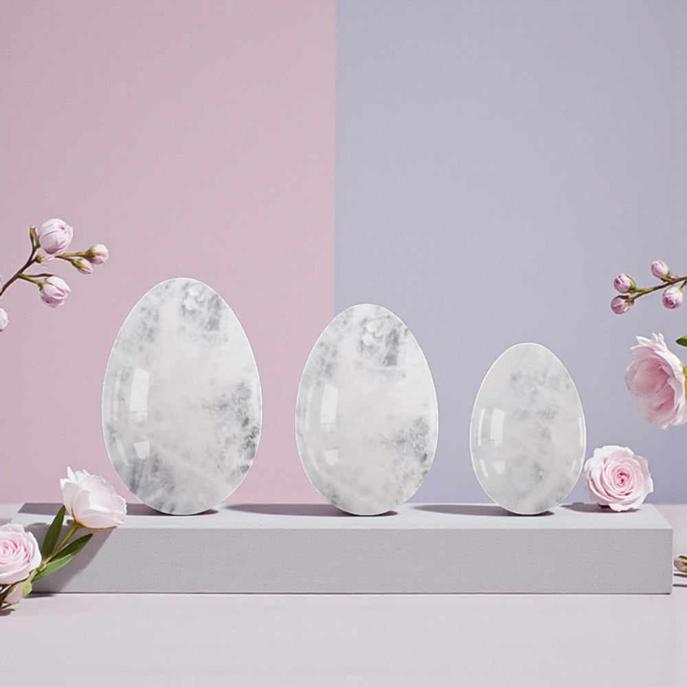 Clear Quartz Yoni Eggs - Wands of Lust Co