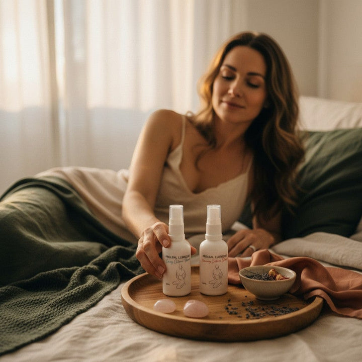 Gaiaé Warming and Cooling Clitoral Arousal Oil bottles, 50ml each, with botanical stimulant formulation for heightened pleasure.