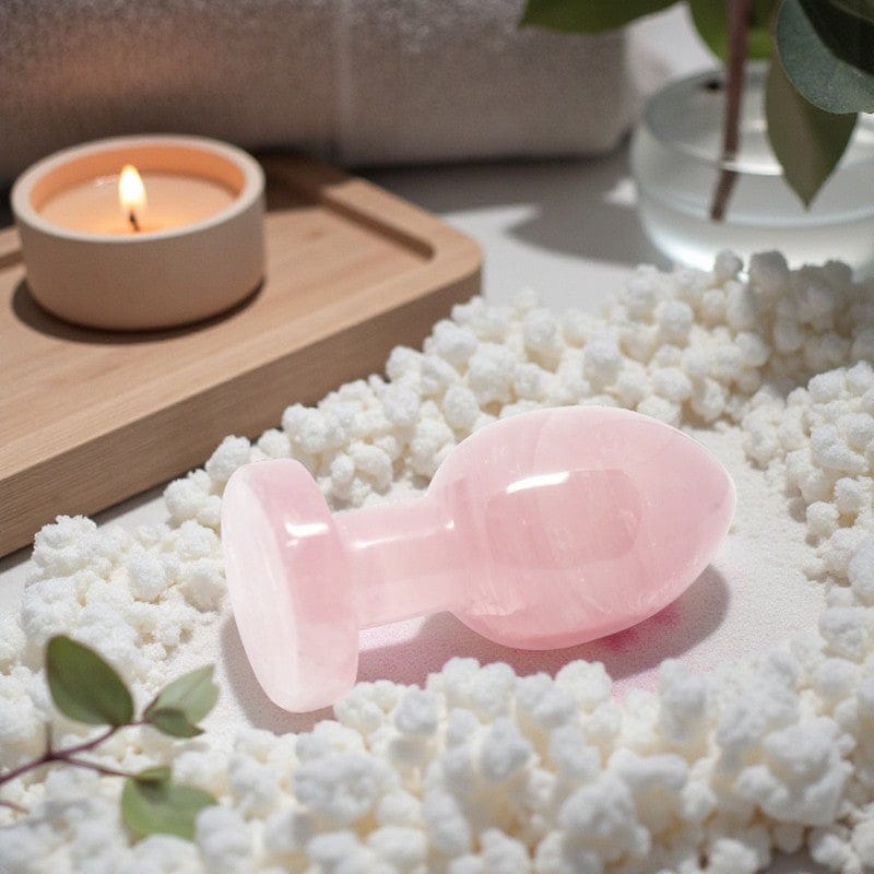 Rose Quartz Crystal Butt Plug for Anal Play Rose Quartz Crystal Butt Plug for Anal Play