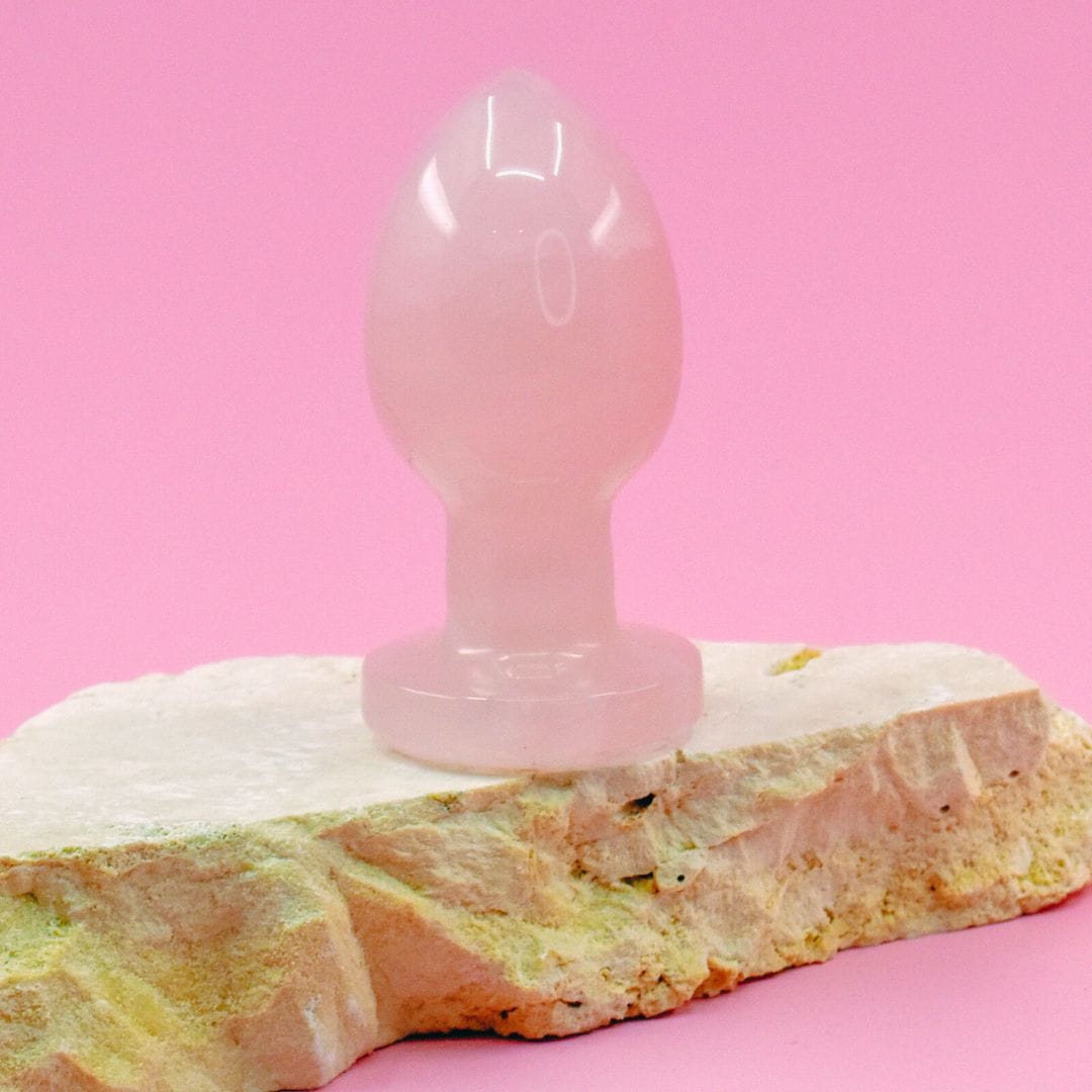 Rose Quartz Crystal Butt Plug for Anal Play Rose Quartz Crystal Butt Plug for Anal Play