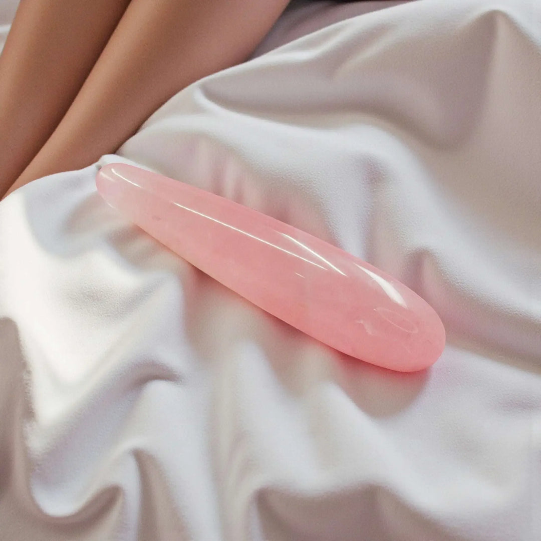 Gaiae Rose Quartz Yoni Wand • Crystal Pleasure Wand • Aphrodite • Love • Healing • Self-Devotion