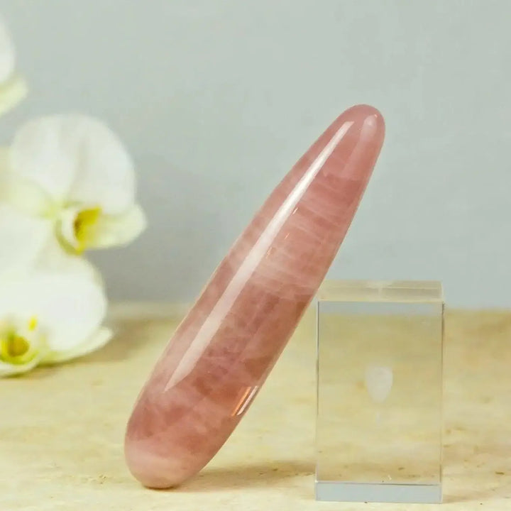 Gaiae Rose Quartz Yoni Wand • Crystal Pleasure Wand • Aphrodite • Love • Healing • Self-Devotion