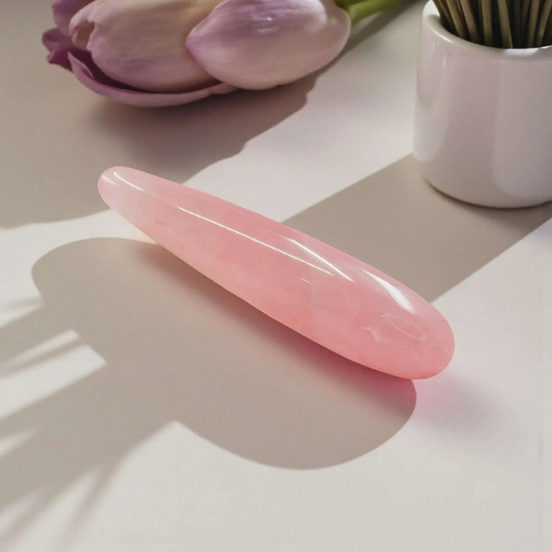 Gaiae Rose Quartz Yoni Wand • Crystal Pleasure Wand • Aphrodite • Love • Healing • Self-Devotion