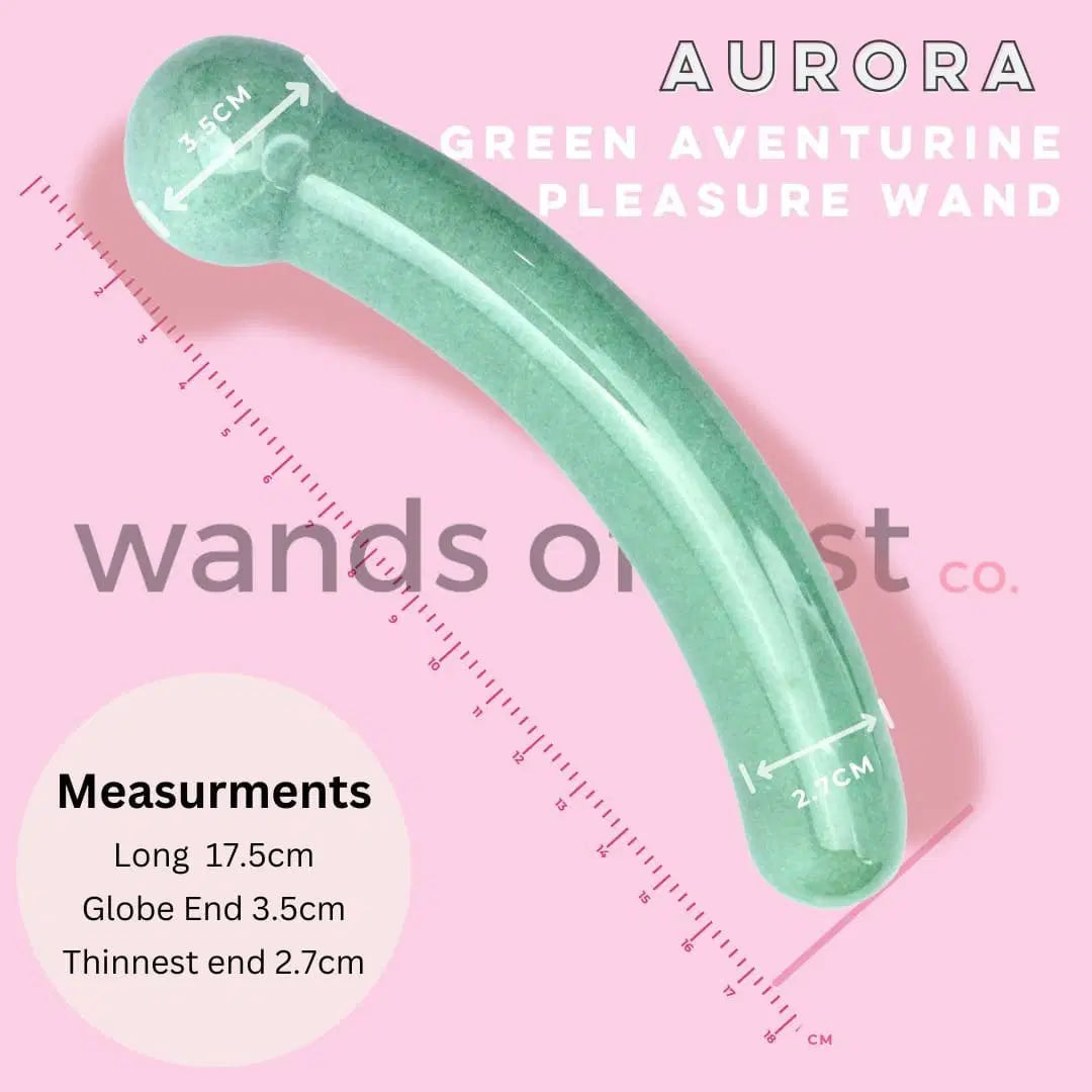 Green Aventurine Crystal Wand • Pleasure • Dildo • Heart Chakra • Australia • Aurora • Green light to Growth • Abundance •.Healing— Growth & Heart Expansion • Gaiae