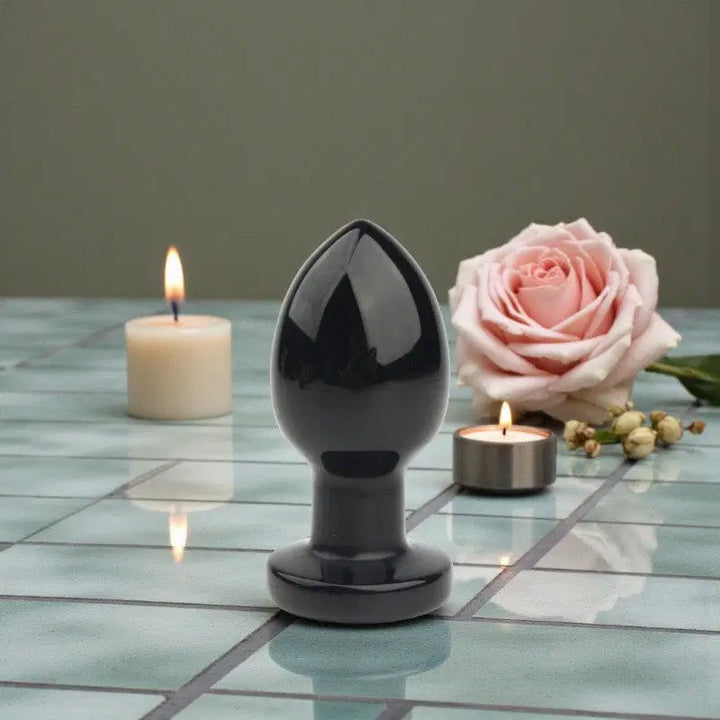 Gaiae Black Obsidian Crystal Butt Plug • Anal Play