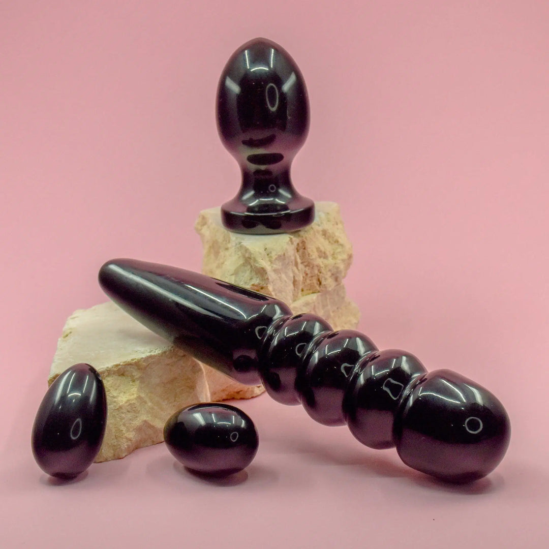 Gaiae Black Obsidian Crystal Butt Plug • Anal Play