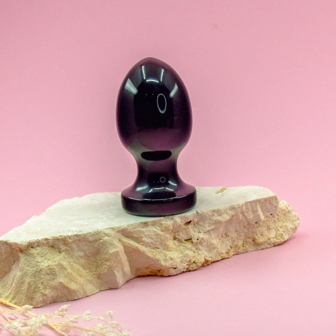 Gaiae Black Obsidian Crystal Butt Plug • Anal Play
