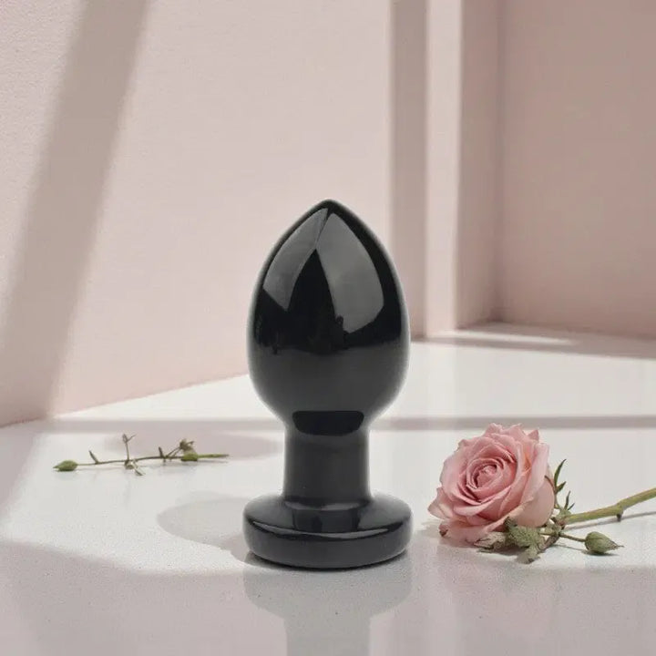 Gaiae Black Obsidian Crystal Butt Plug • Anal Play