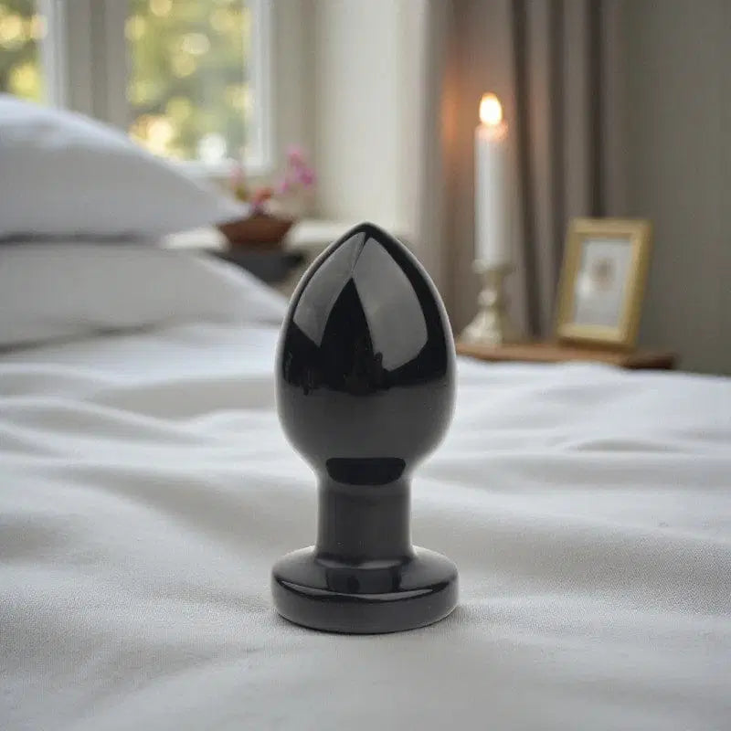 Gaiae Black Obsidian Crystal Butt Plug • Anal Play