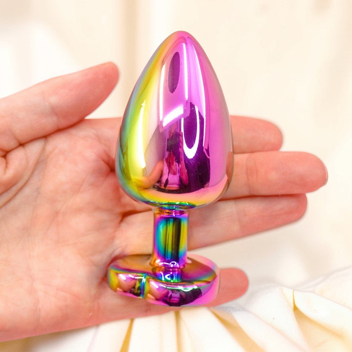 Gaiae Heart Butt Plug Set • Rainbow Heart • Stainless Steel • Anal Play • Australia • Set Of 3