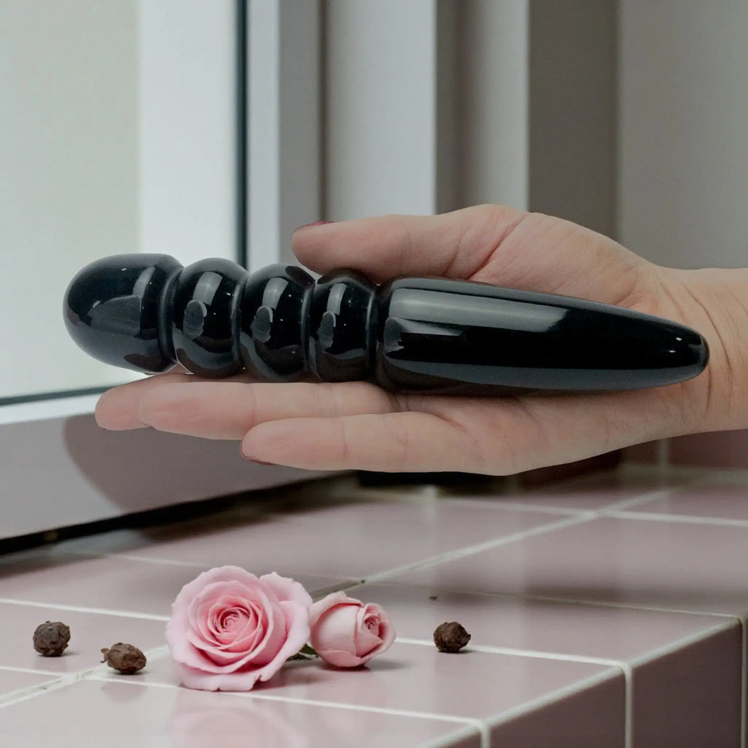 Gaiae Black Obsidian Crystal Pleasure Wand Zues Grounding Sacred Australia 🌟 Tantric Sacred Rituals