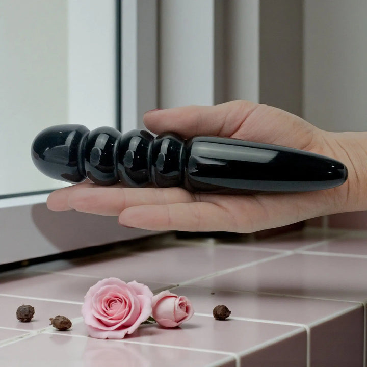 Gaiae Black Obsidian Crystal Pleasure Wand Zues Grounding Sacred Australia 🌟 Tantric Sacred Rituals