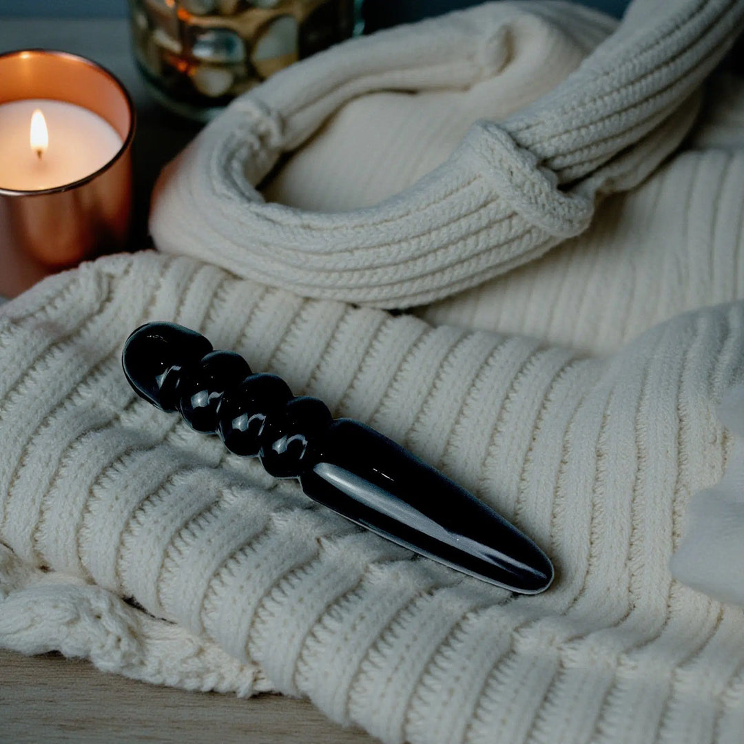 Gaiae Black Obsidian Crystal Pleasure Wand Zues Grounding Sacred Australia 🌟 Tantric Sacred Rituals