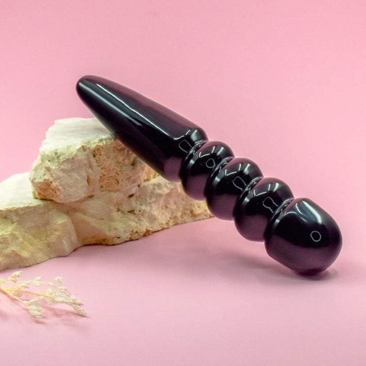 Gaiae Black Obsidian Crystal Pleasure Wand Zues Grounding Sacred Australia 🌟 Tantric Sacred Rituals