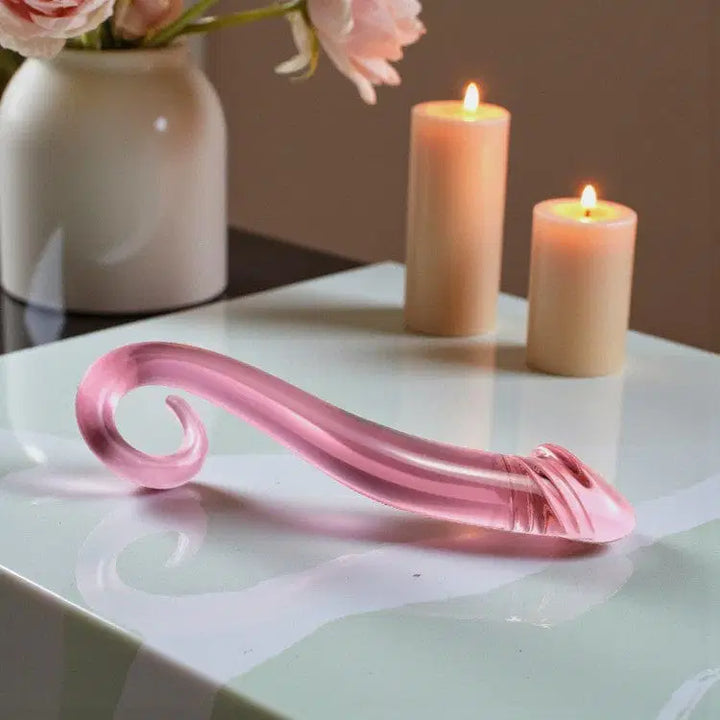 Gaiae Glass Curved Pleasure Wand • Dildo • Australia • Alex ✨ • For Deeper Exploration