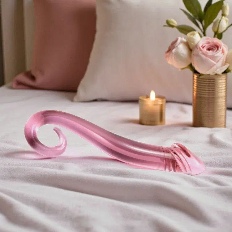 Gaiae Glass Curved Pleasure Wand • Dildo • Australia • Alex ✨ • For Deeper Exploration