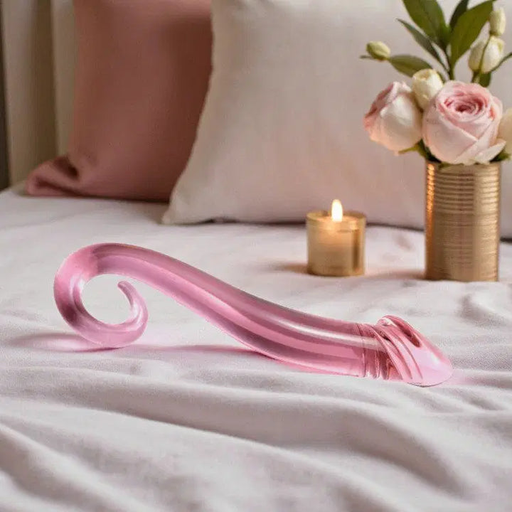 Gaiae Glass Curved Pleasure Wand • Dildo • Australia • Alex ✨ • For Deeper Exploration