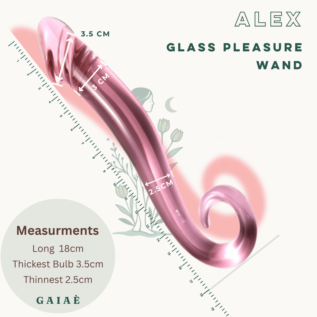 Gaiae Glass Curved Pleasure Wand • Dildo • Australia • Alex ✨ • For Deeper Exploration