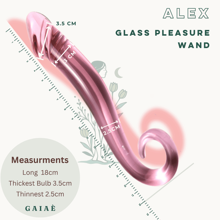 Gaiae Glass Curved Pleasure Wand • Dildo • Australia • Alex ✨ • For Deeper Exploration