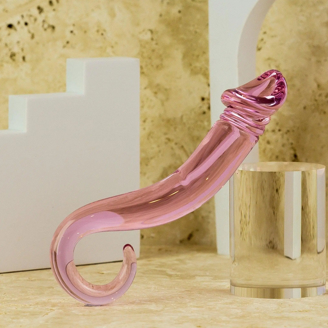 Gaiae Glass Curved Pleasure Wand • Dildo • Australia • Alex ✨ • For Deeper Exploration