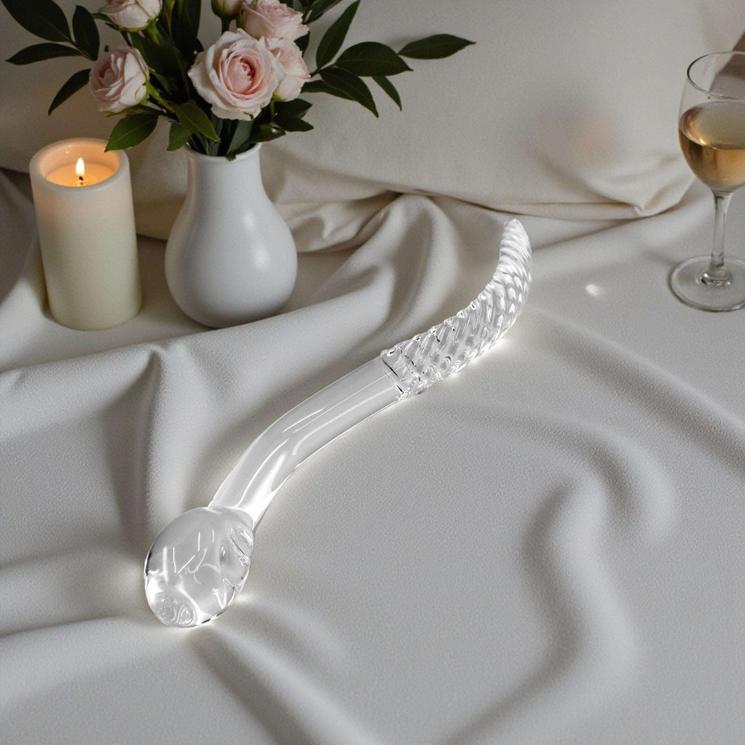 Gaiae Curved Glass G-Spot Wand • Cervical massage  ✨ Indigo 2.0 table with candles 