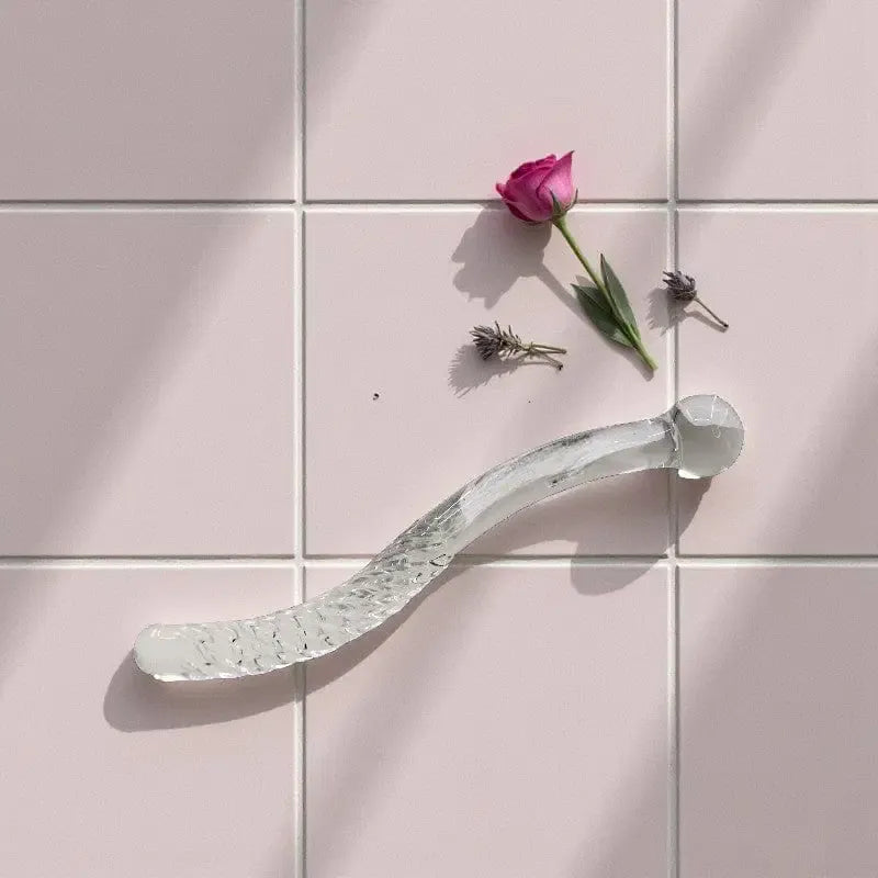 Cervical massage • G-Spot • Long Glass Wand • Gaiae pink tiles and flowers perfect vibes for a woman