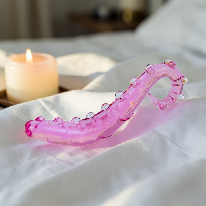 Gaiae Glass Wands  Ribbed Squirting Toy •  G-Spot • green board