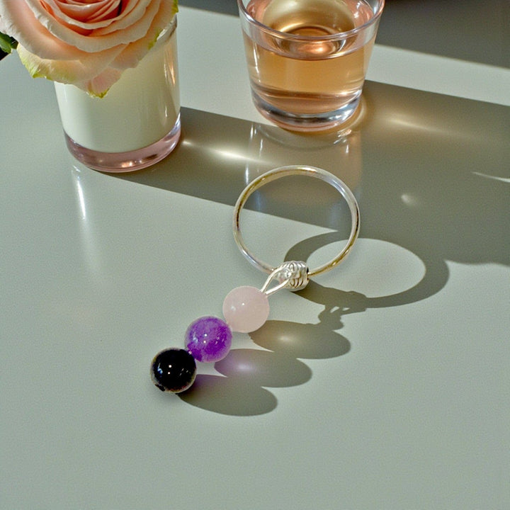 Gaiae Crystal Intention Key Ring • Keychain • Spiritual Gift under $10 • Manifestation Tool