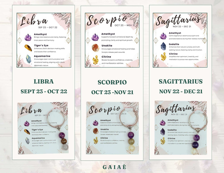 Gaiae Crystal Zodiac Key Ring • Astrology Gifts • Birthstone  ♐️ 