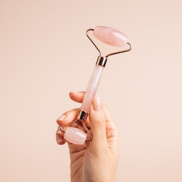 Gaiae Rose Quartz Facial Roller • Crystal • Depuffing • Natural Skin Care • Rose Quartz 