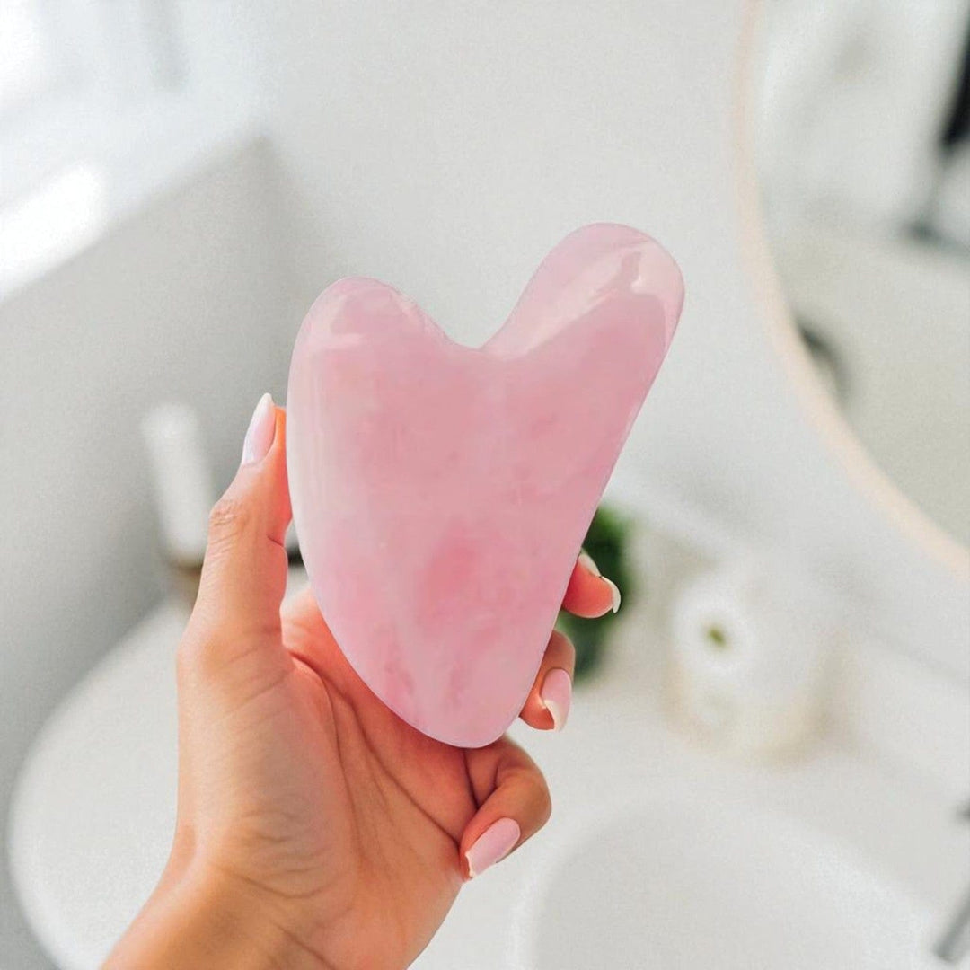 Gaiae Health & Beauty Gua Sha Facial Tool • Face Sculpting • Rose Quartz • Black Obsidian