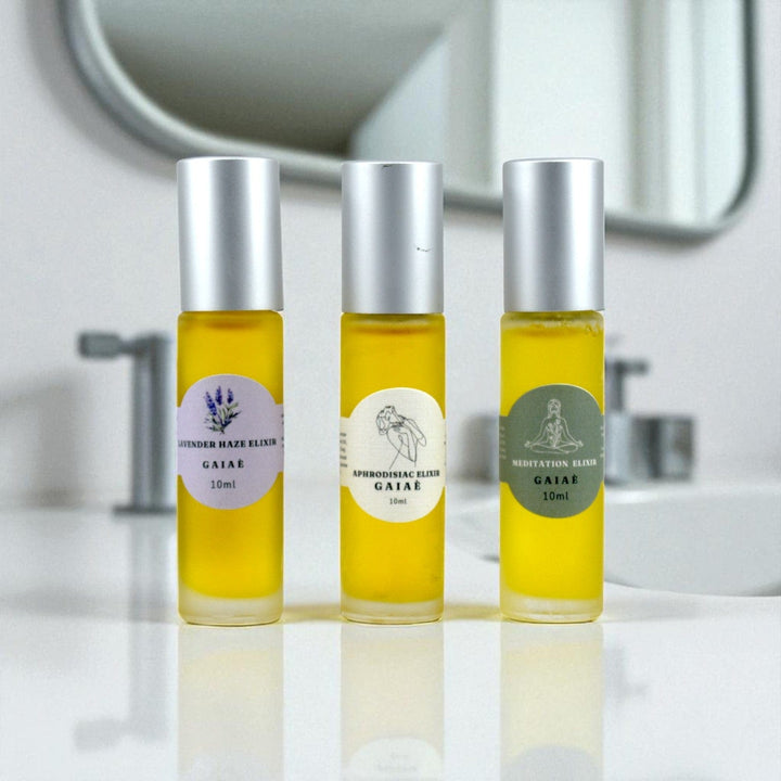 Gaiae Lavender Haze Calming Oil for Anxiety •  Aphrodisiac Oils Aphrodisiac Diffuser Blend • Open heart. Sacred seduction set of 3 roll on oils Meditation Essential Oil Meditation Diffuser Blend 