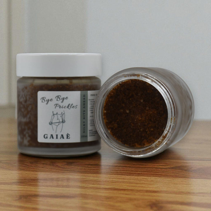 Exfoliating body scrub • Ingrown Hairs • Bikini Line • Australia • Bye Bye Prickles • Gaiae