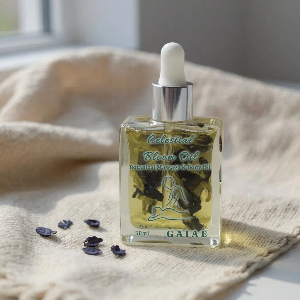 Gaiae Botanical Body Oil Sensual Massage Butterfly pea flower natural body ritual celestial bloom