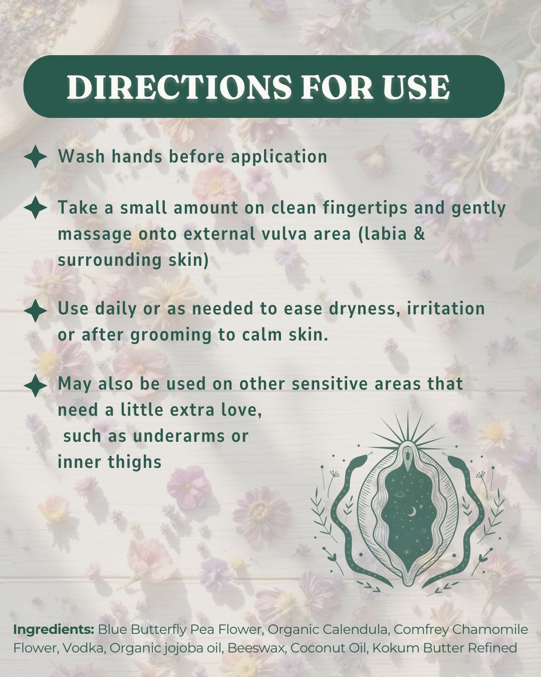Gaiae nourish-restore-Organic Yoni Balm Vaginal Dryness relief natural vulva moisturiser intimate Skin Balm