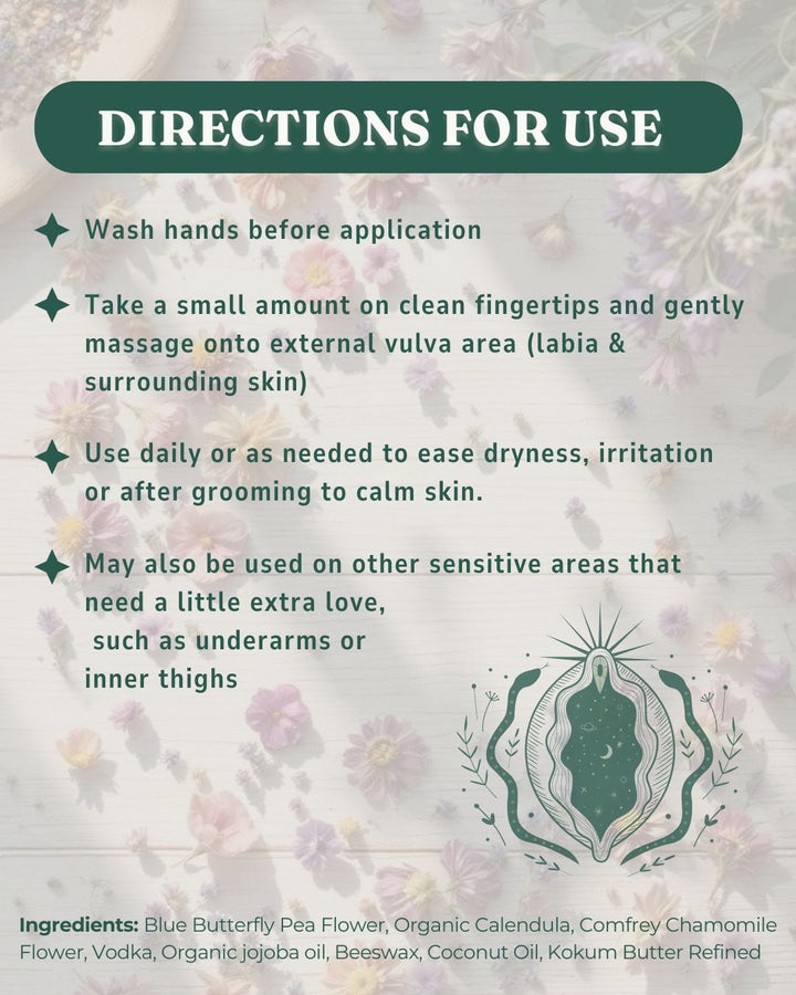 Gaiae nourish-restore-Organic Yoni Balm Vaginal Dryness relief natural vulva moisturiser intimate Skin Balm