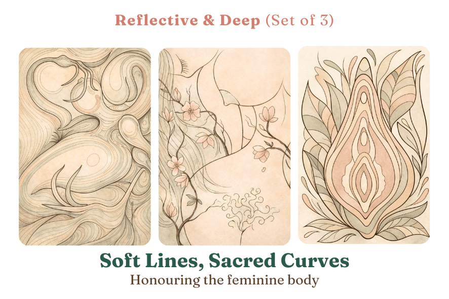 Gaiae Embodied Colouring • Feminine Body • Journal • Ritual • Mindful • Soft Lines, Sacred Curves • Printed + Posted