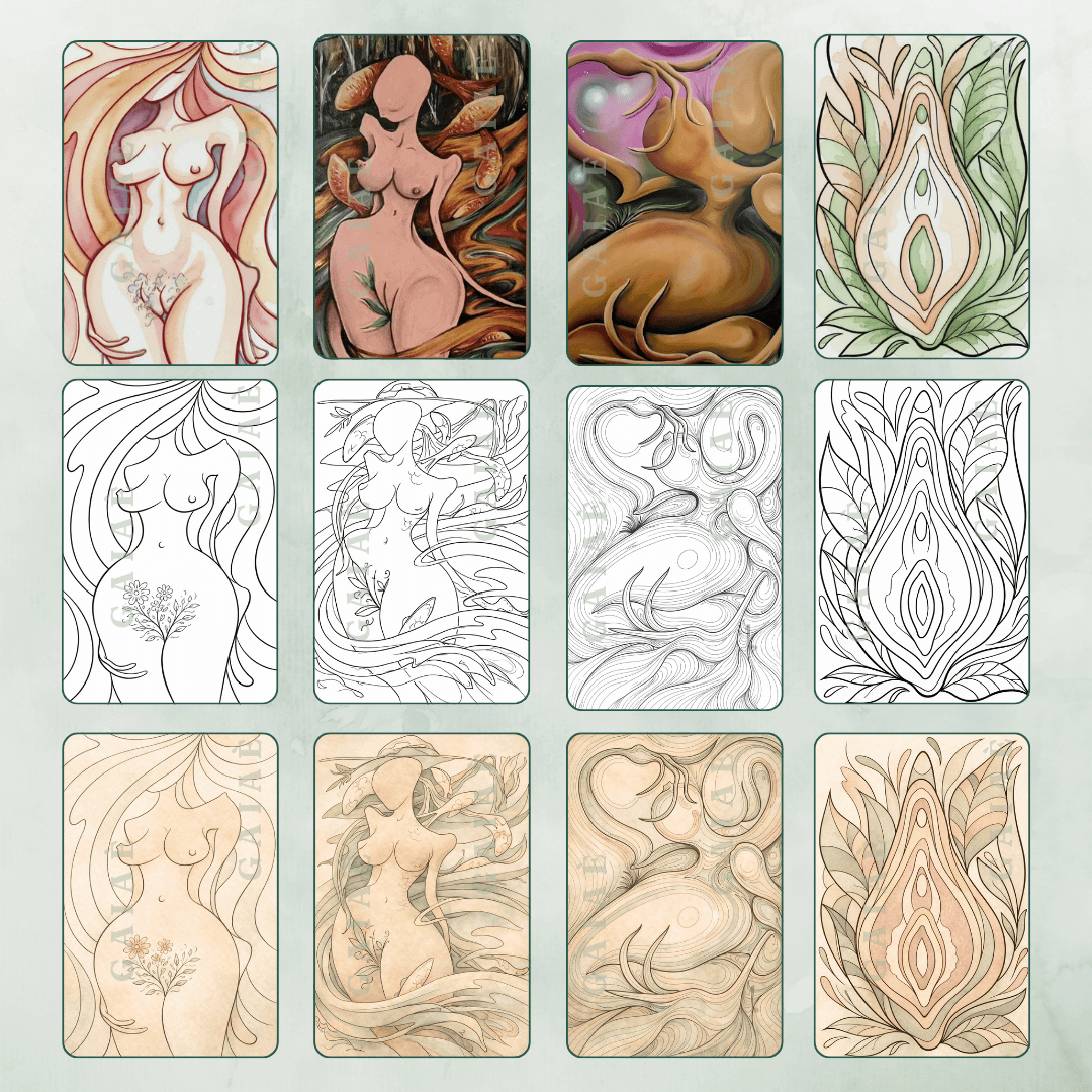 Gaiae Embodied Colouring •Feminine Body Colouring • Journal • Ritual • Mindful • Soft Lines, Sacred Curves • Printed + Posted