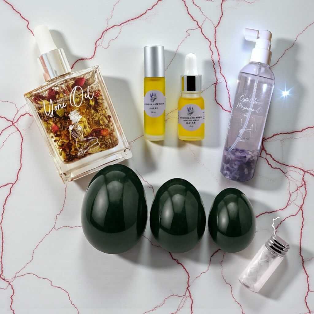 The Jade Yoni Ritual & Nervous System Set. Gaiae Jade Yoni Egg Ritual Set • Nervous System Regulation 