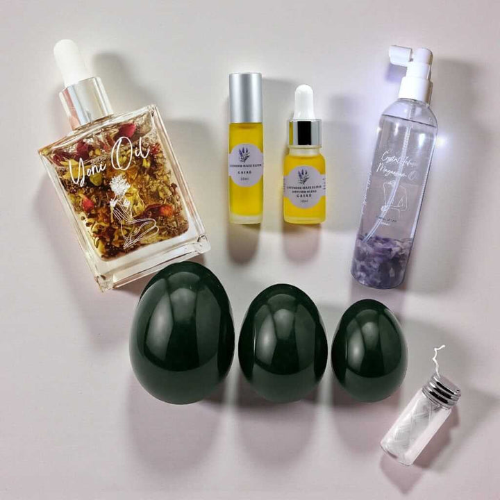 Gaiae Jade Yoni Egg Ritual Set • Nervous System Regulation • Pelvic Floor Therapy Kit • Womb Healing Bundle